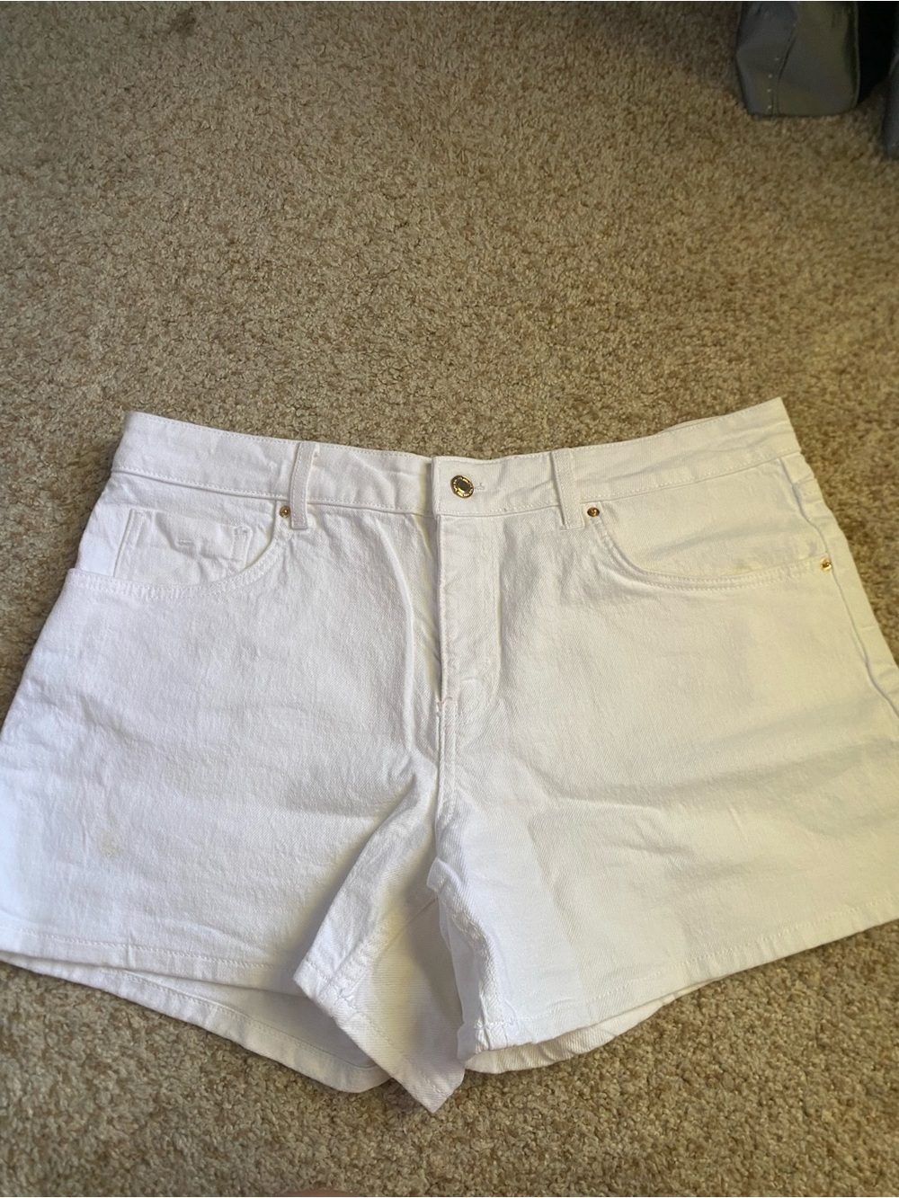 Zara white denim shorts